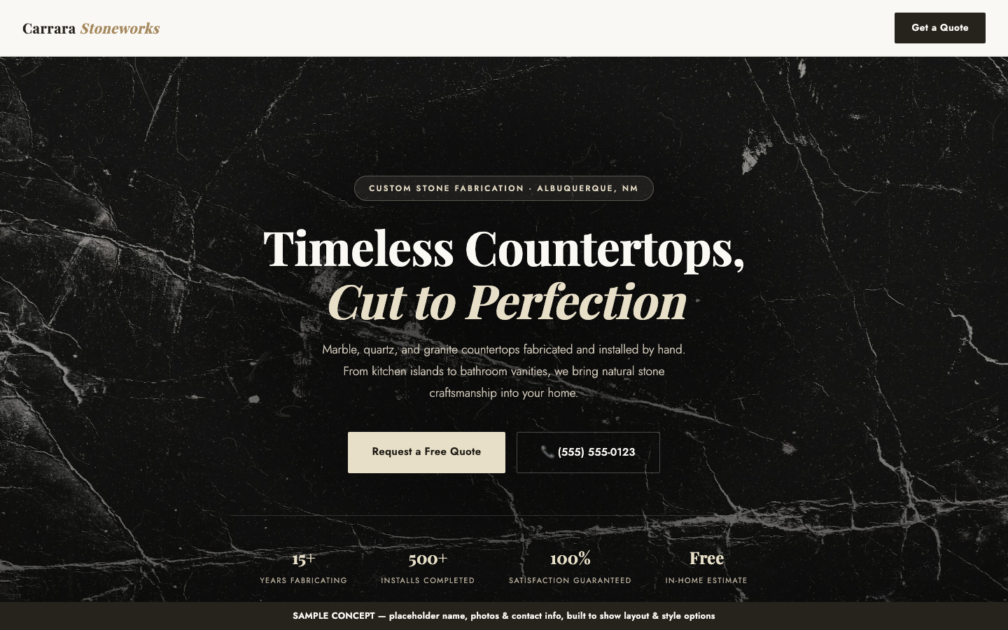 Carrara Stoneworks website